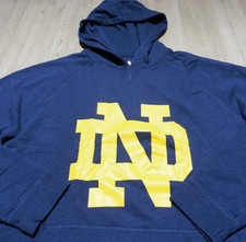 Johnnie-O Men's L Notre Dame Hoodie Plact Holtz Fighting Irish Midnight Blue LS