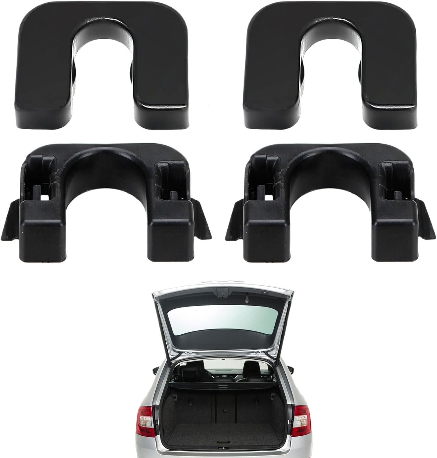 Rear Parcel Shelf Clips,2 Set Black Fastening Bracket Clips,for Ford Fiesta Par