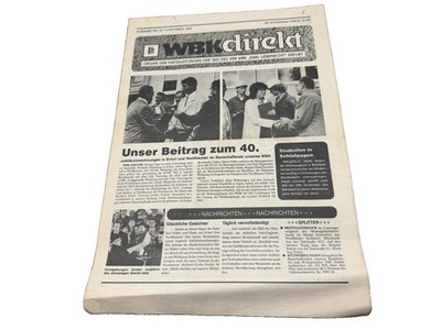 WBK direct GDR operating newspaper No. 21 11.10.1989 Erfurt 40 years GDR