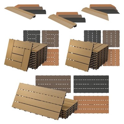 WPC Terrassenfliesen Holzfliese Bodenbelag WPC Abschlussleiste Abdeckleiste 1 m²