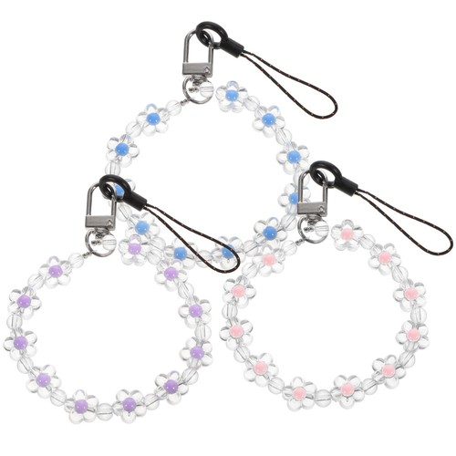 3 Pcs Kristallperle Lanyard Handy Perlenbesetztes Telefon-Lanyard-Armband - 第 3/12 張圖片