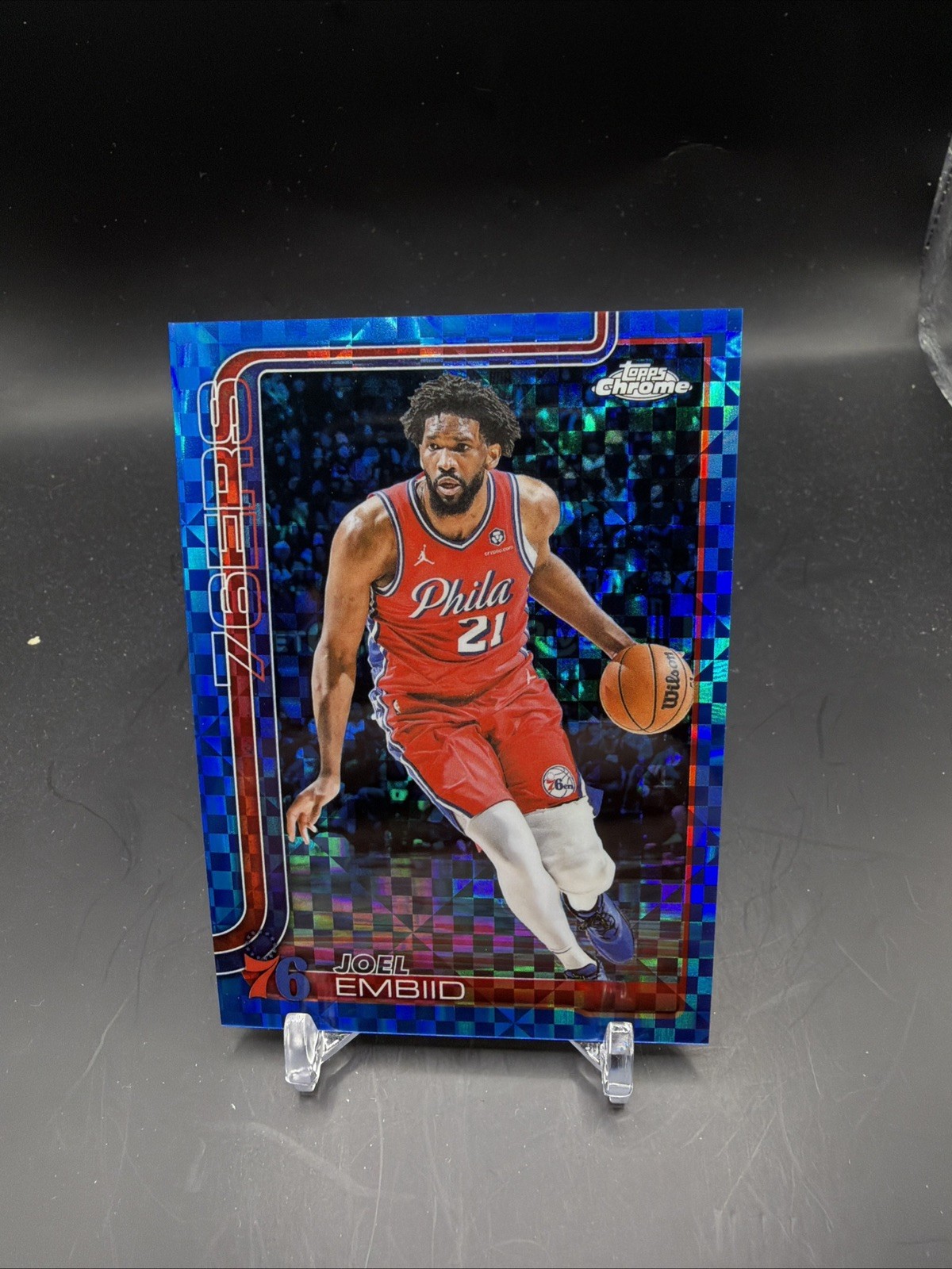 2025-26 Topps Chrome - Joel Embiid #149 Rare Blue X-Fractor SSP 