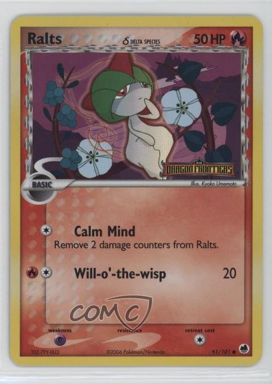 Ralts Reverse Foil Pokémon EX Dragon Frontiers #61 2006