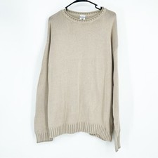 Columbia Mens Tan Cable Knit Sweater Fisherman Casual Minimalist Size XL