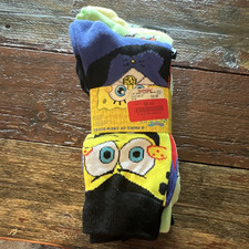 SpongeBob SquarePants Unisex Crew Socks 6 Pairs Size 6-12 Graphic Cartoon