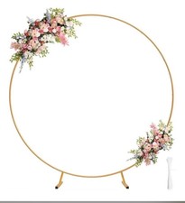 Metal Round Balloon Arch Kit, 7.2ft 2.2m Golden Round Arch Stand Kit: 6.9FT