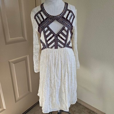Free People All You Need Is Lace Midi Dress Cream Large Boho Wedding Guest