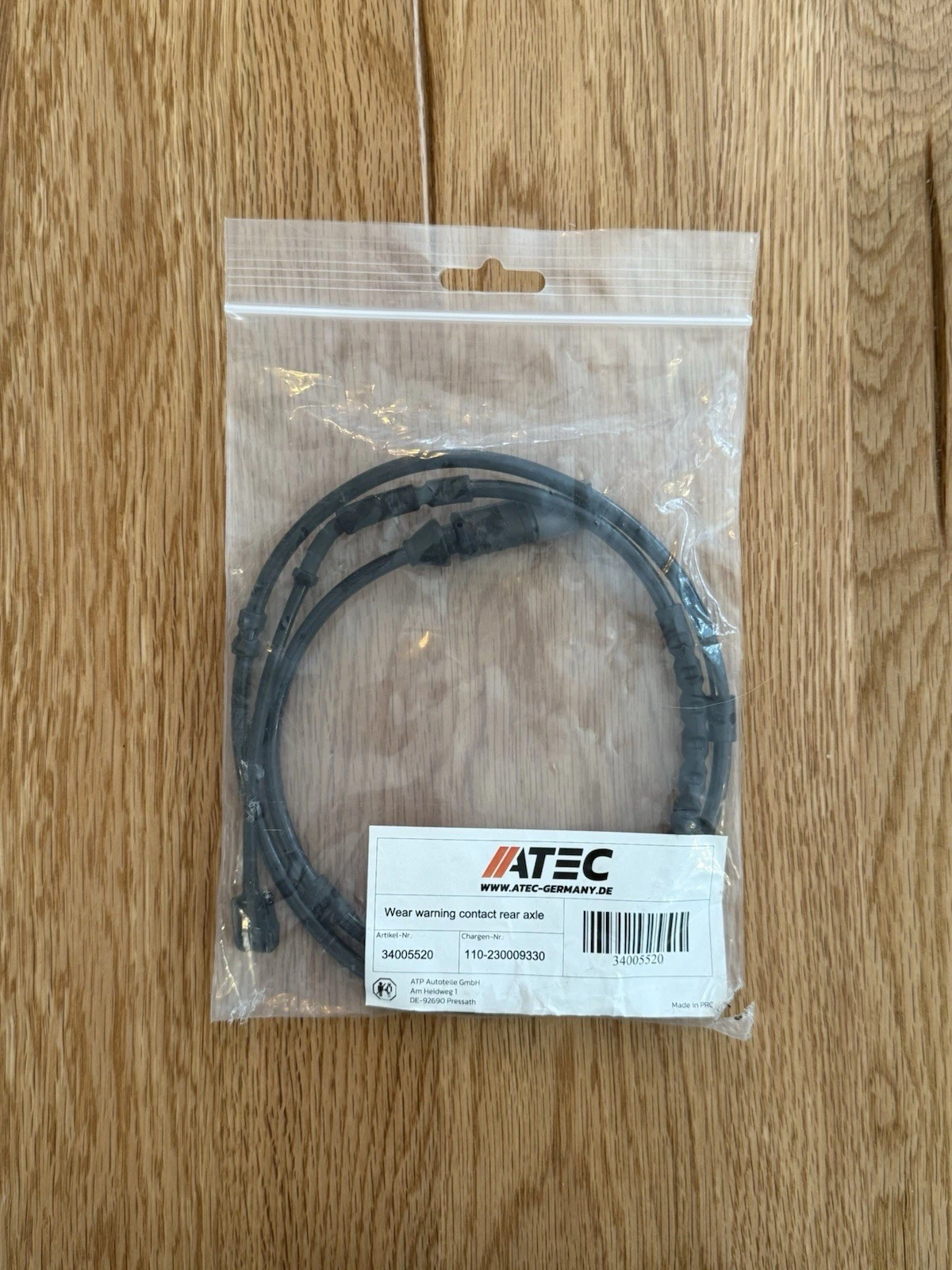 ATEC 34005520 – Wear Warning Contact Rear Axle Brake Pads - Brand New