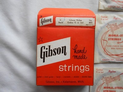 (NOS) GIBSON NYLON GUITAR G or 3rd NO.485 (1 DOZ) LOT