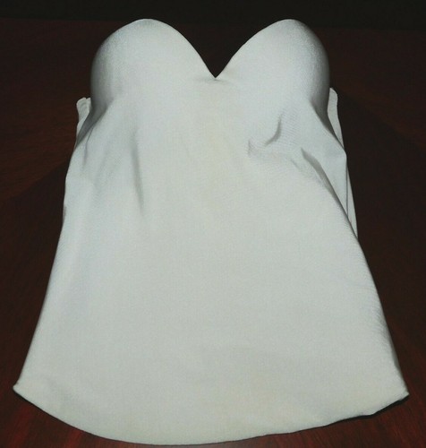 David's Bridal Seamless Corset Longline Bra White Strapless Padded Size 36A 