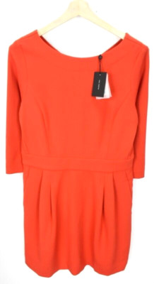 COP COPINE Chebka Kleid Damen EU42 Invertierte Plissee Zip 3/4 Ärmel