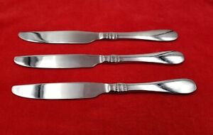 3-Dinner-Knives-Avondale-by-Oneida-Stainless-Flatware-Silverware-Glossy-8-3-4-034