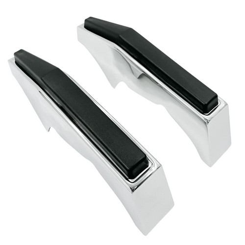 Front Chrome Steel & Black Pad Bumper Guards Pair for 1973-80 Chevy & GMC Truck - Foto 3 di 11