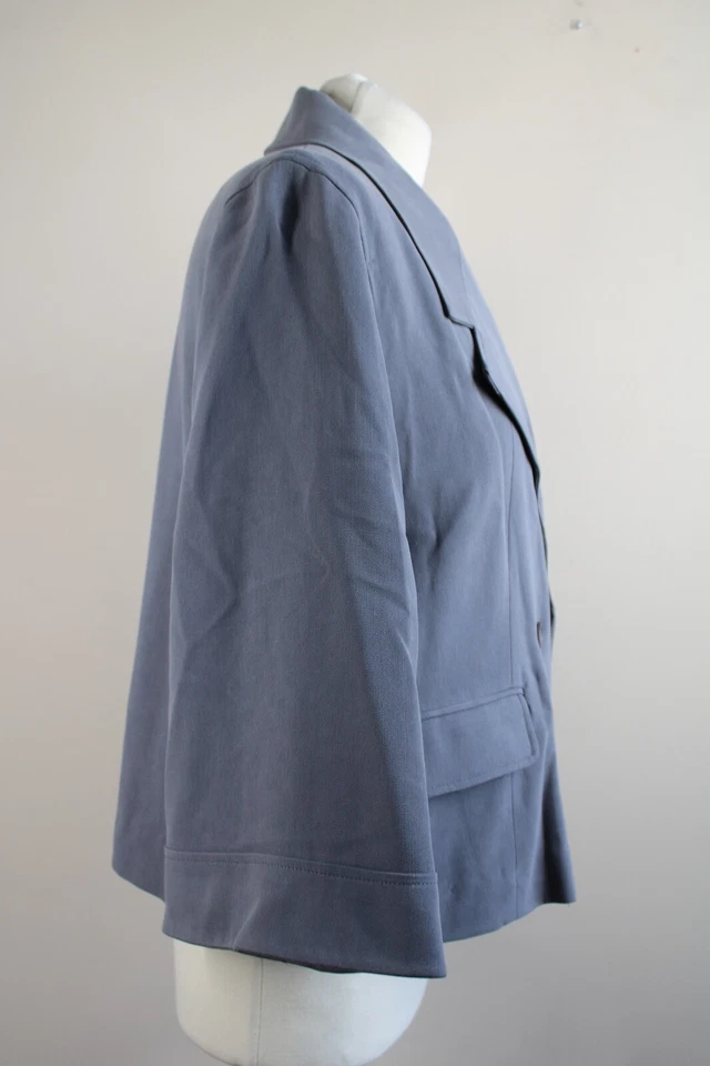 Chaqueta Blazer Manga 3/4 Doble Pecho Gris 100% Seda Spiegel 12 NUEVA SIN ETIQUETAS Foto 3 de 4