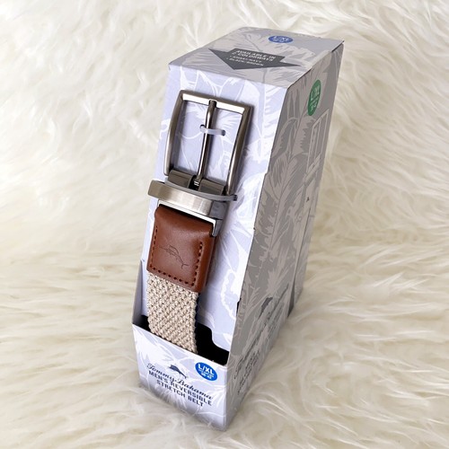 ⭐NEW⭐ Tommy Bahama Men's Braided Reversible Stretch Belt (Khaki/Navy L