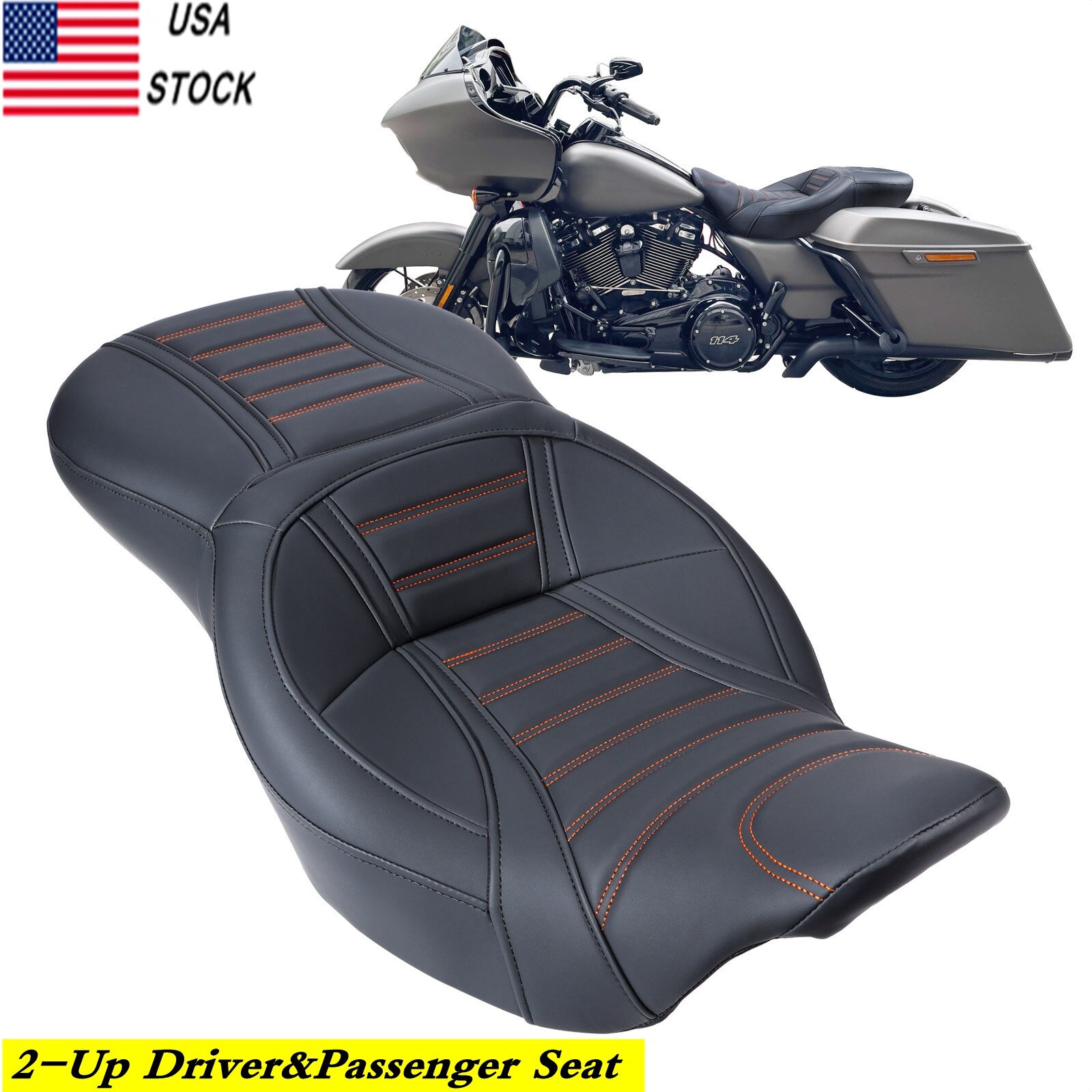 2-Up Driver&Passenger Seat For Harley Touring Road/ Street/Electra Glide 2014-23