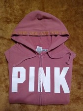 VICTORIA SECRET PINK Long Sleeve Full Zip Hoodie Women's Size Small Pink