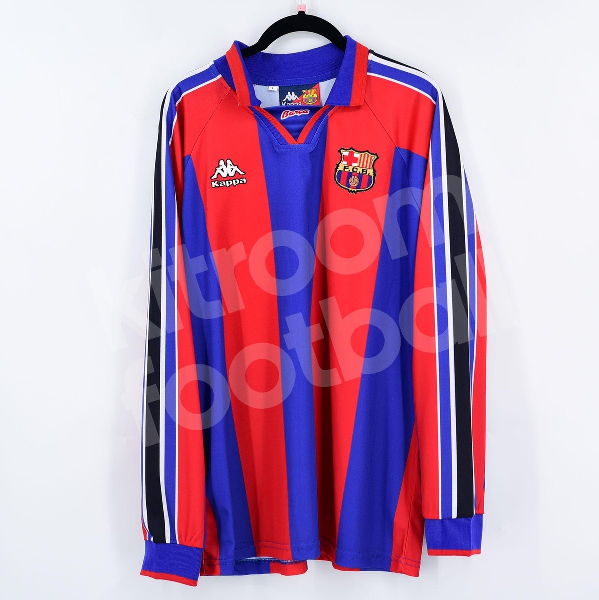 1995-96 Barcelona Uefa Cup Home Shirt Kappa Retro #10 HAGI (L