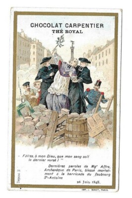 Mgr Affre Archevèque de Paris 1848 - Chromo Chocolat Carpentier - Handelskarte