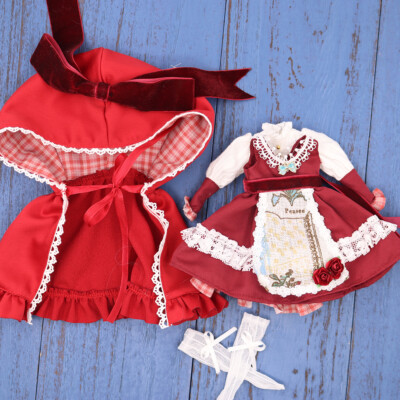 12'' Blythe Doll Factory Outfit New Little Red With Cloak Suit 3PC