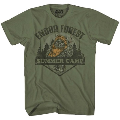 Star Wars Shirt Men's Endor Forest Summer Camp Adult T-Shirt (3X-Large)