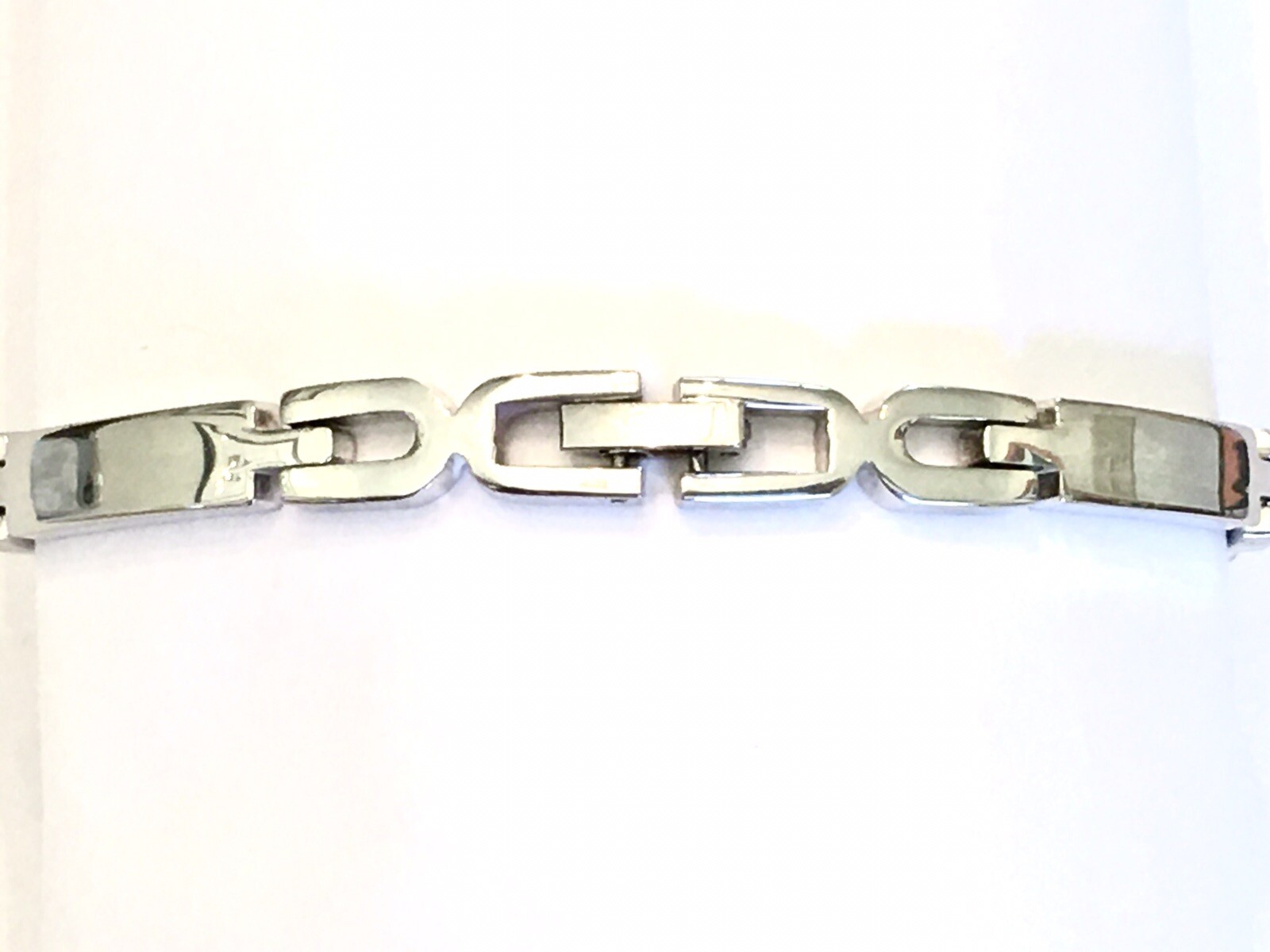 Solid  STERLING SILVER Thick Rectangular Link 7.5… - image 4