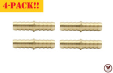 4-PACK 3/16 Brass Barb Hose Splicer Mender Straight Fitting Air Water Oil 129-3