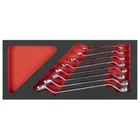 Sealey Tools TBT51 Deep Offset Spanner Set 6-22mm Foam Tool Tray 8 Pce Set FD25