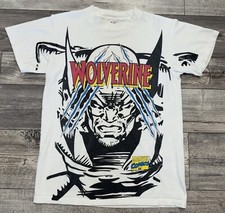 Vintage Marvel Shirt X-Men Wolverine Size Small White AOP 1994 Comics Claws