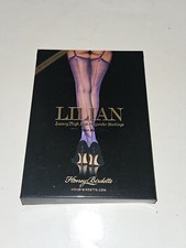 Honey Birdette Lilian Violet Stockings Luxury Thigh High Stay Ups size M new