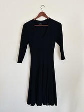 Worthington Black Knit Sweater Dress V-Neck M