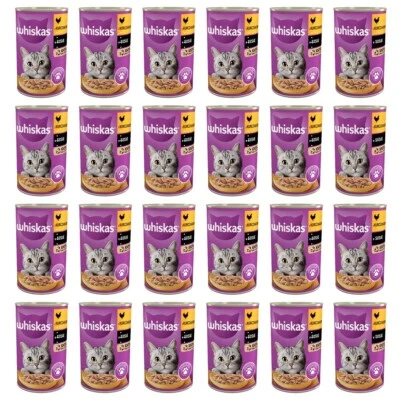 24x400 g WHISKAS Nassfutter mit Huhn in Soße für adulte Katzen