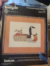 Vintage Janlynn Counted Cross Stitch Kit Harvest Time 59-18 USA 1986 Fall