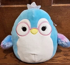 HTF! Authentic Squishmallow 8" Raina the Owl w/Pink Glasses NWT! Plush Toy