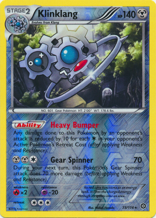 Pokemon - Klinklang - 73/114 - Holo Rare - Reverse Holo - XY - Steam Siege - NM