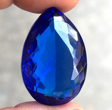 Natural 76.00 Cts Ceylon Blue Sapphire Pear Cut Certified Loose Gemstone