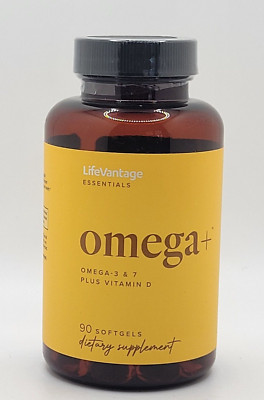 LIfeVantage Omega+ Omega-3 & 7 Plus Vitamin D3 - 90 Softgels - Exp 5/2026