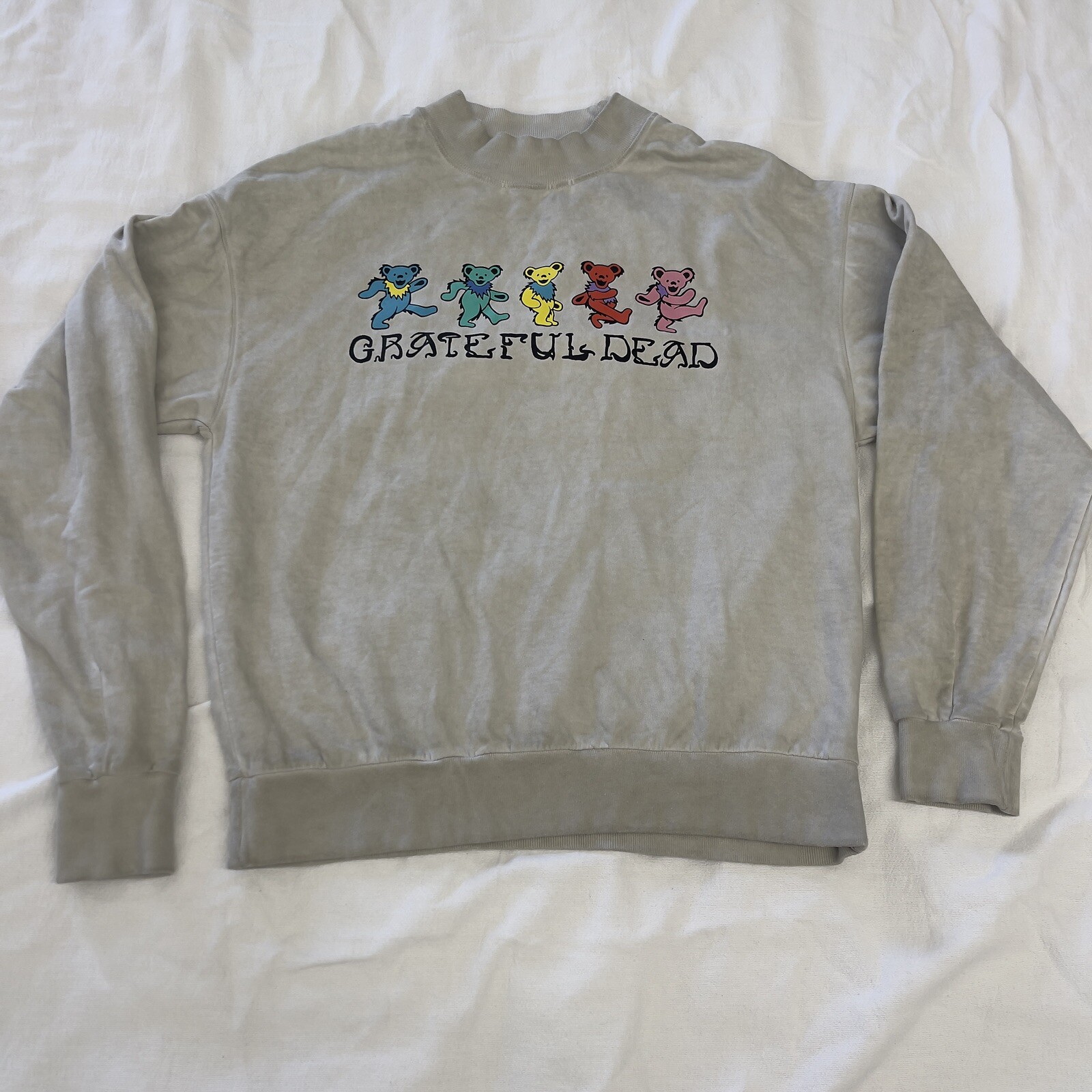 Grateful Dead Dancing Bears Light Gray Crewneck S… - image 1