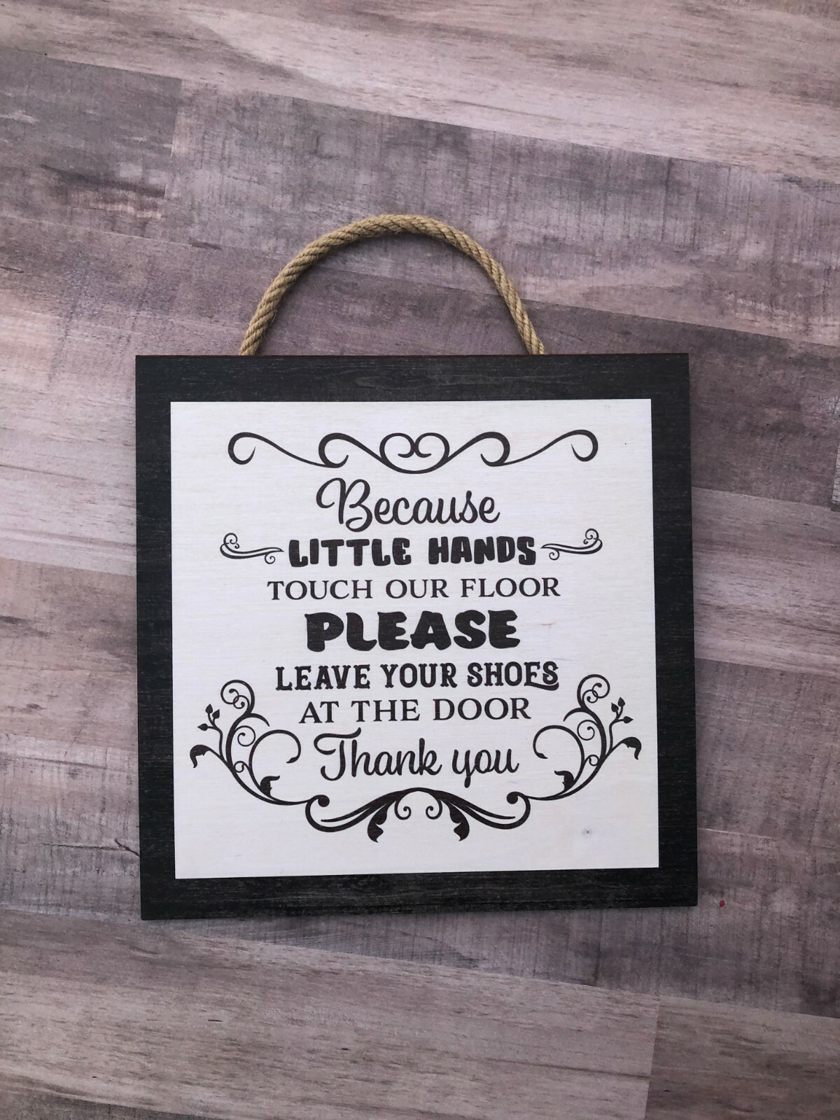 Little Hands, Please Remove Shoes Wooden Wall Sign. P281, 8"x8" |  eBay