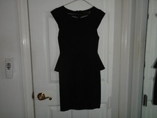 Alice & Olivia Employed Black Peplum Dress Size 6