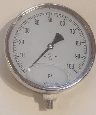 Bourdon Pressure Gauge Stainless Steel 316L 6'' New!!!!!