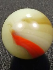 Master Peltier .57" Tans w/Deep Orange Rainbow Near Mint Serious Marble A133