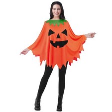 Women Pumpkin Poncho Costume Adult Pumpkin Costume Set Halloween Costumes for...