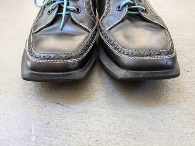John Fluevog Future Angel Oxford Shoes Black Men 9 Leather Blue