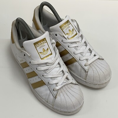 Adidas Superstar Womens Trainer UK Size 4 White Gold Sneakers Lace Up |  eBay UK