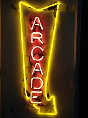 Arcade Arrow Right 20''x16'' Neon Sign Lamp Light Nightlight Decor Bar Club EY