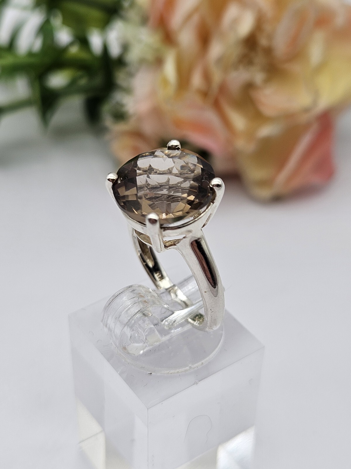 Solid Silver Smoky Quartz Statement Ring. J1/2 (S… - image 3