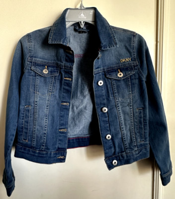 DKNY - Girl's Denim Button Up Jacket Eagle Blue Wash M(8-10) NWT