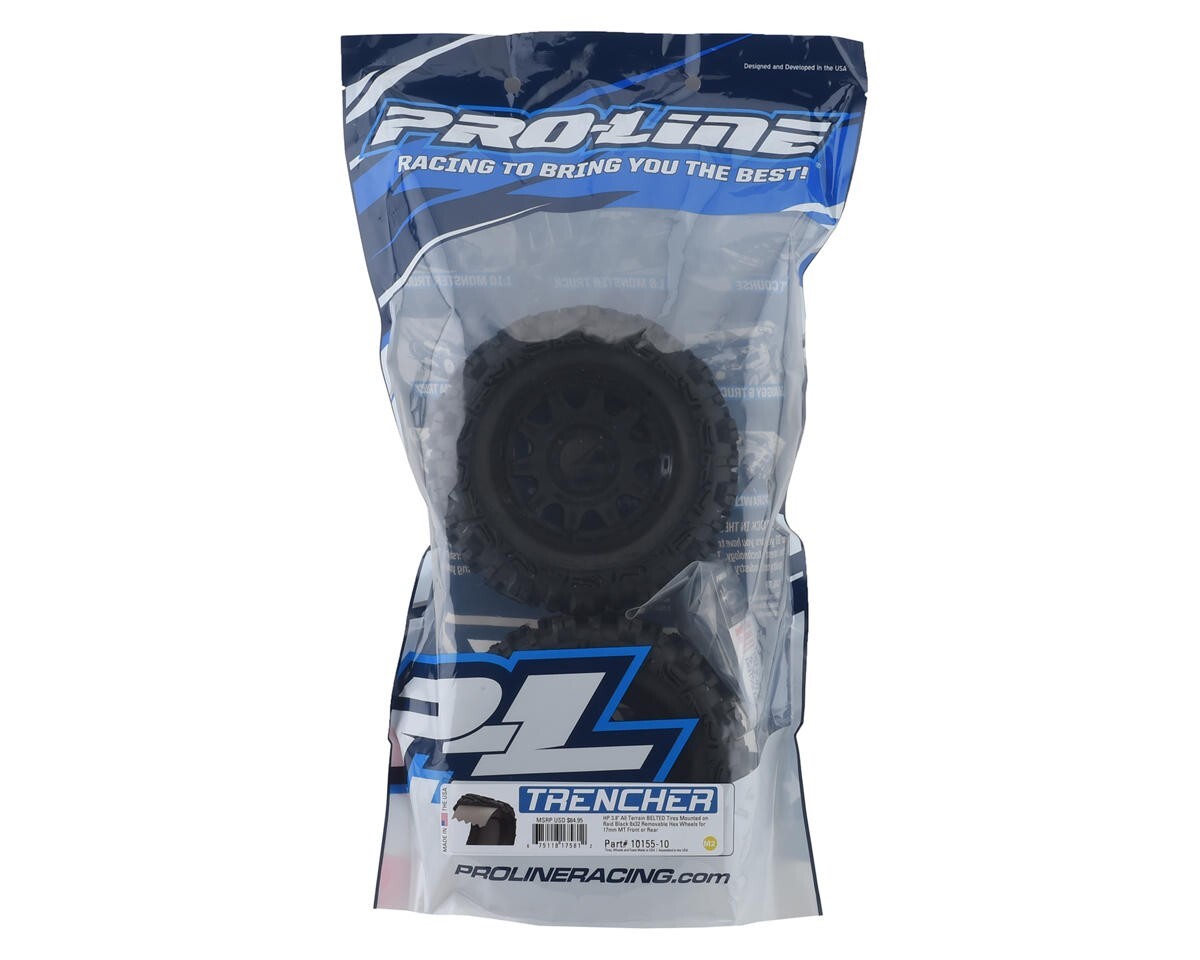 Pro Line 10155-10 Trencher HP Belted 3.8" PreMounted Truck Tires m2 Raid 17mm HH