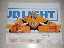 NASHVILLE PREDATORS JUUSE SAROS SIGNED PRE GAME 11X14